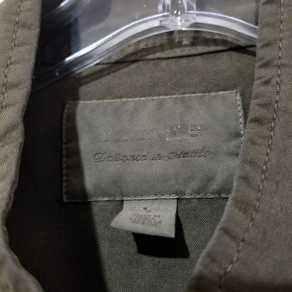 🌸 Hinge Seattle Olive Green Utility Military Jacket Size Small - Picture 6 of 11